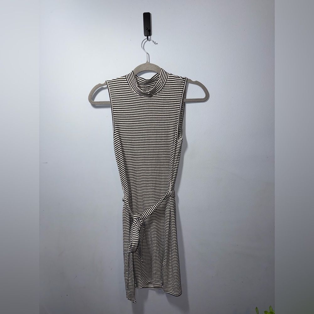 Abercrombie & Fitch Sleeveless Ribbed Mockneck Dress Stripe XS NWOT preppy